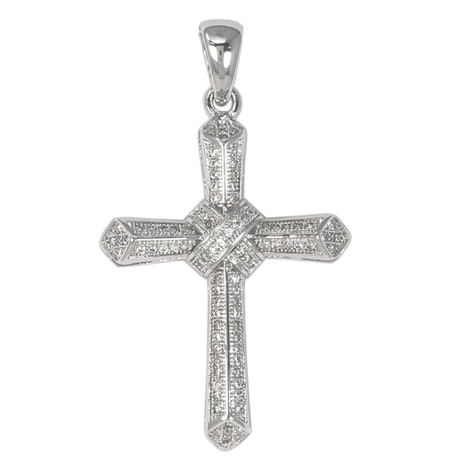 Small Cross Cubic Zirconia Pendant - BCH-1078*