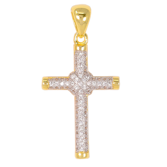 Small Cross Cubic Zirconia Pendant - BCH-1079*