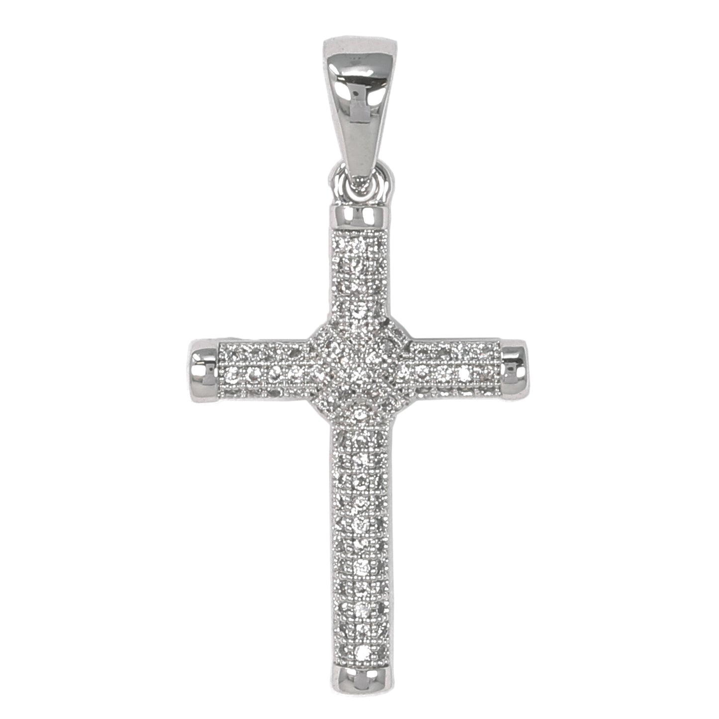 Small Cross Cubic Zirconia Pendant - BCH-1079*