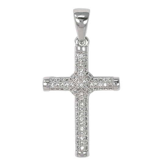 Small Cross Cubic Zirconia Pendant - BCH-1079*