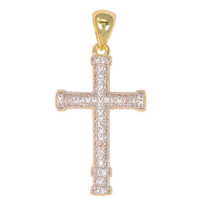 Small Cross Cubic Zirconia Pendant - BCH-1080*