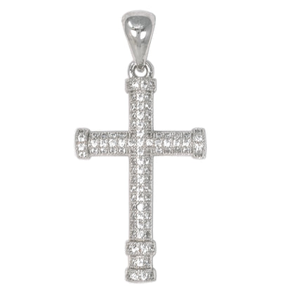 Small Cross Cubic Zirconia Pendant - BCH-1080*