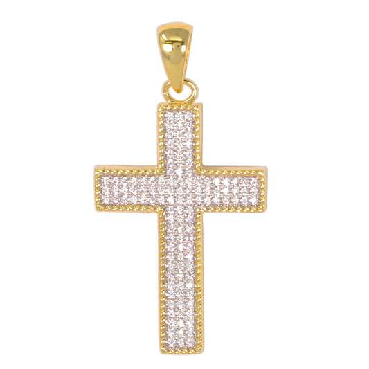 Small Cross Cubic Zirconia Pendant - BCH-1081*