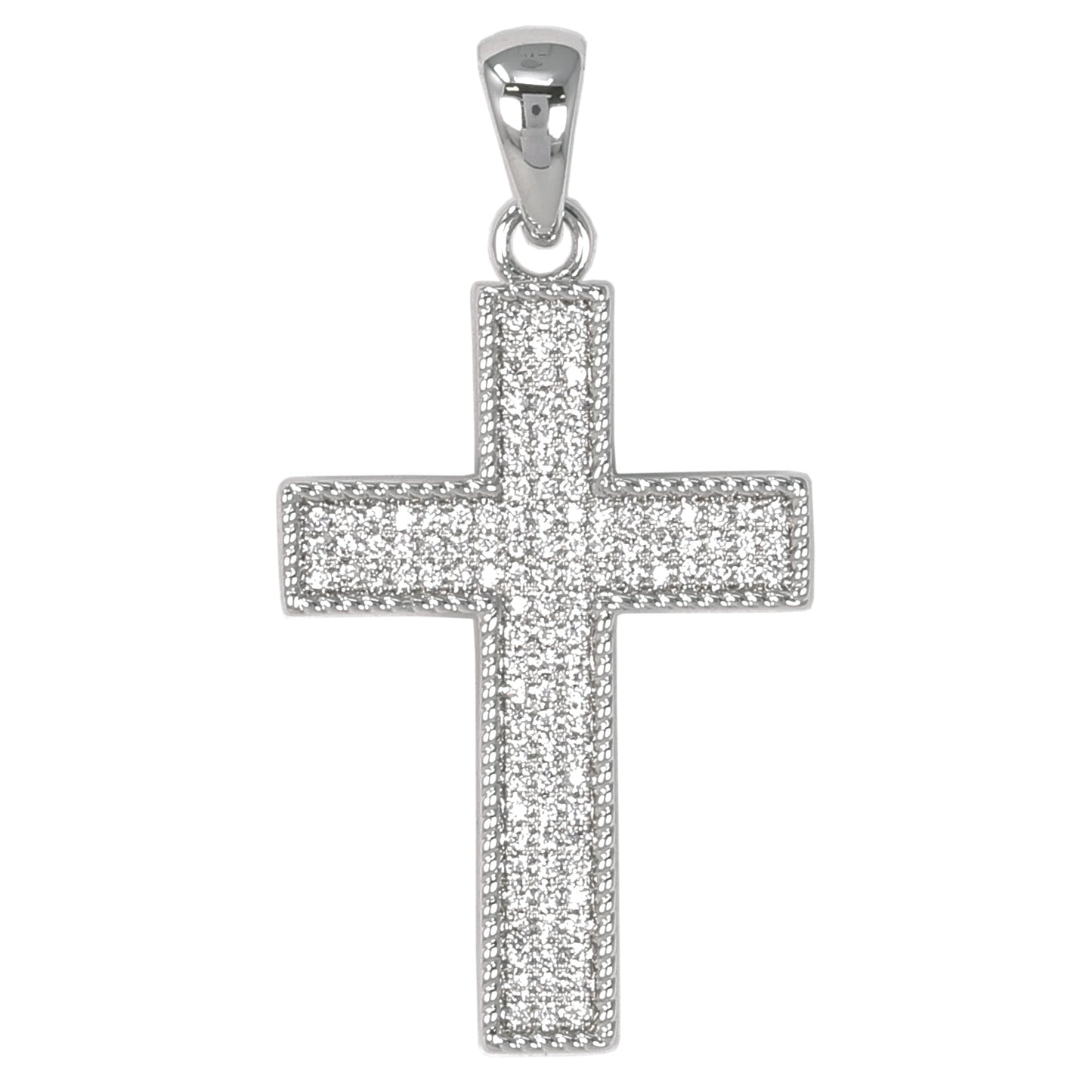 Small Cross Cubic Zirconia Pendant - BCH-1081*