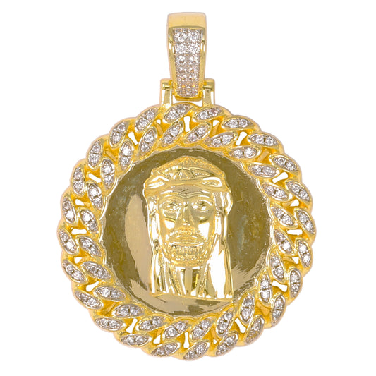 Medium Jesus Cubic Zirconia Pendant - BCH-1083*