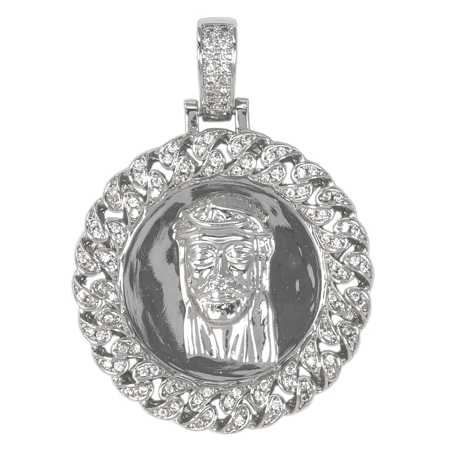 Medium Jesus Cubic Zirconia Pendant - BCH-1083*