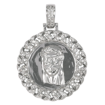 Medium Jesus Cubic Zirconia Pendant - BCH-1083*