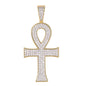 Medium Ankh Cross Cubic Zirconia Pendant - BCH-1088*