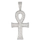 Medium Ankh Cross Cubic Zirconia Pendant - BCH-1088*