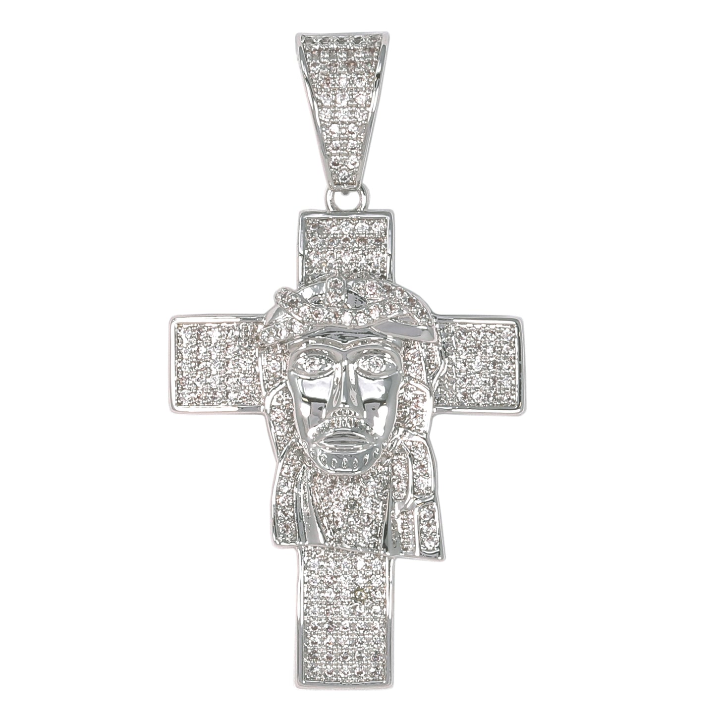 Medium Jesus Cubic Zirconia Pendant - BCH-1091*