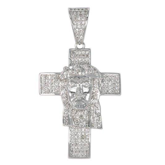 Medium Jesus Cubic Zirconia Pendant - BCH-1091*