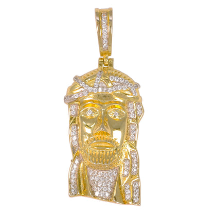Medium Jesus Cubic Zirconia Pendant - BCH-1092*