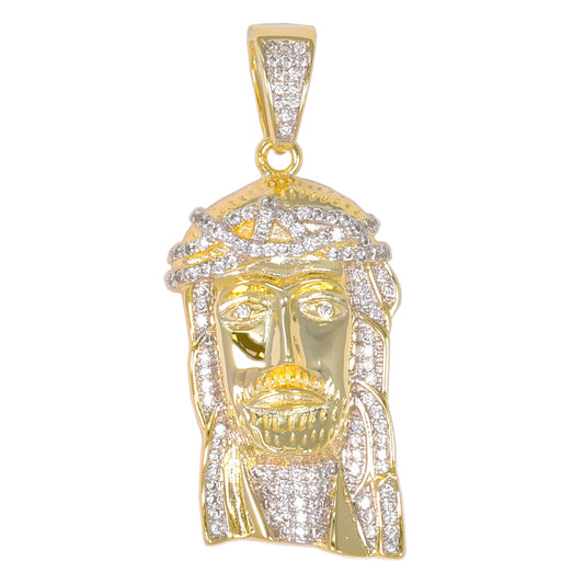 Medium Jesus Cubic Zirconia Pendant - BCH-1093*