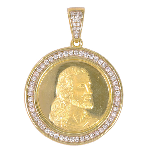 Medium Jesus Cubic Zirconia Pendant - BCH-1094*