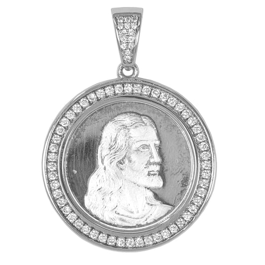 Medium Jesus Cubic Zirconia Pendant - BCH-1094*