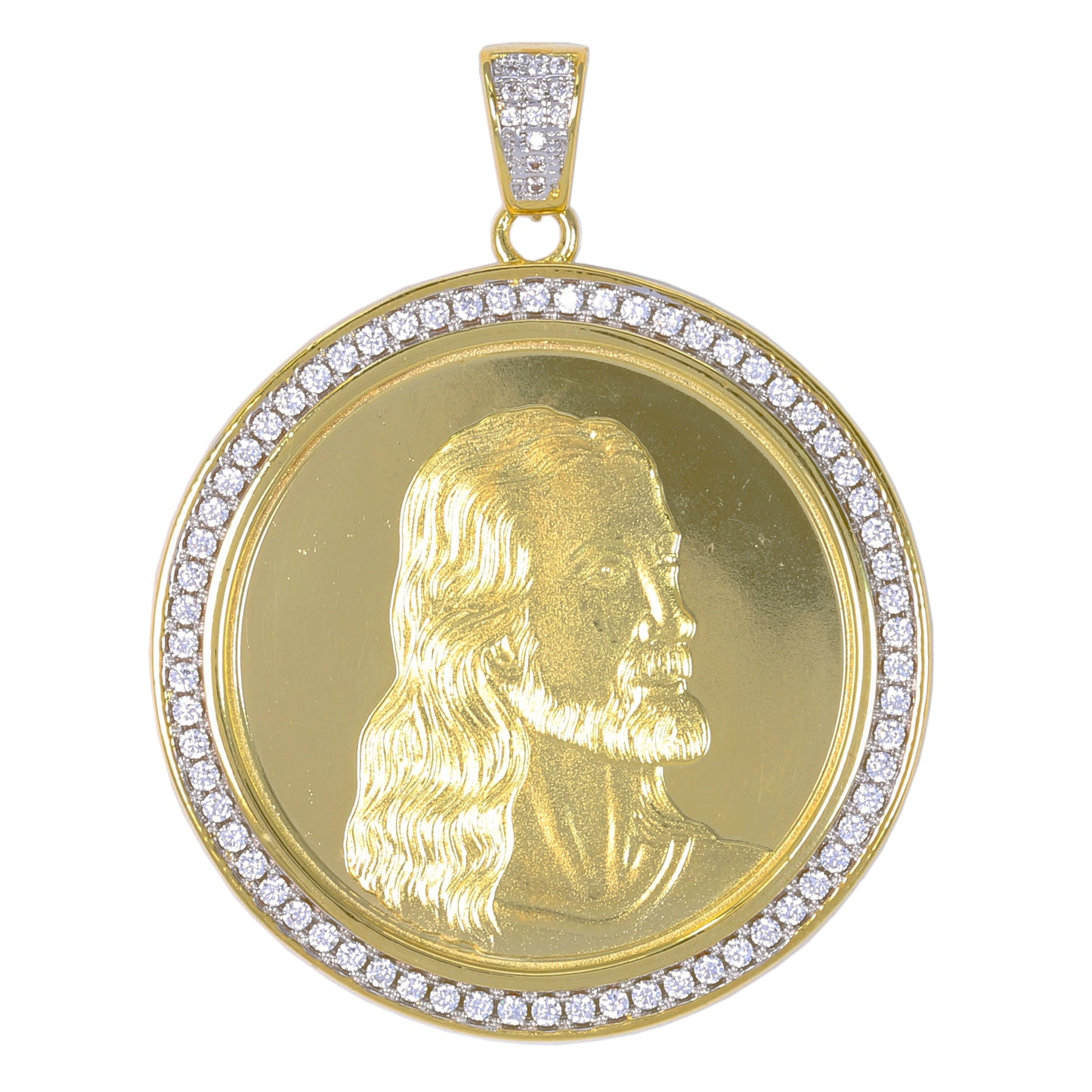 Large Jesus Cubic Zirconia Pendant - BCH-1097*