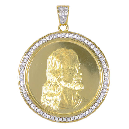 Large Jesus Cubic Zirconia Pendant - BCH-1097*