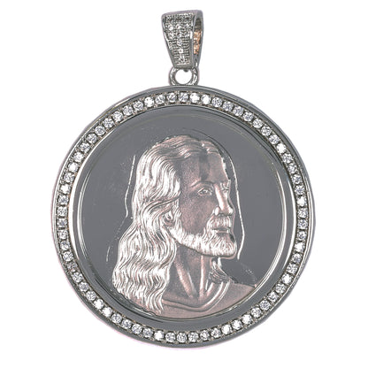Large Jesus Cubic Zirconia Pendant - BCH-1097*