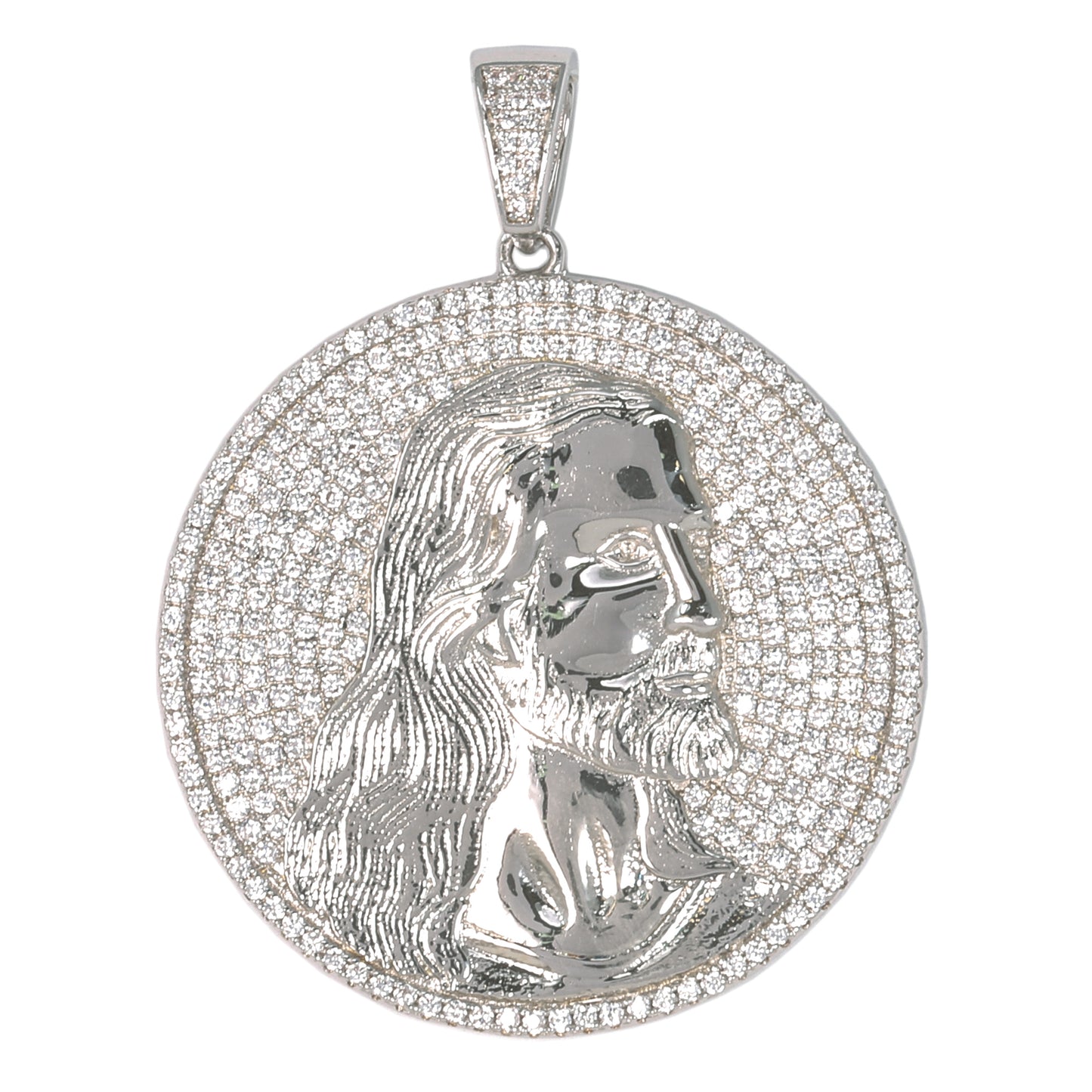 Large Jesus Cubic Zirconia Pendant - BCH-1098*