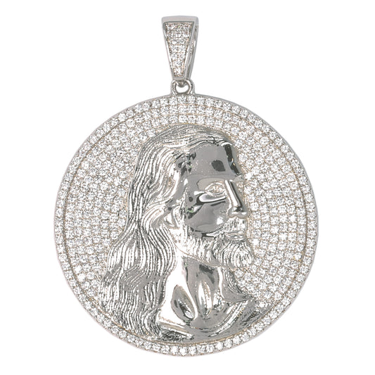 Large Jesus Cubic Zirconia Pendant - BCH-1098*