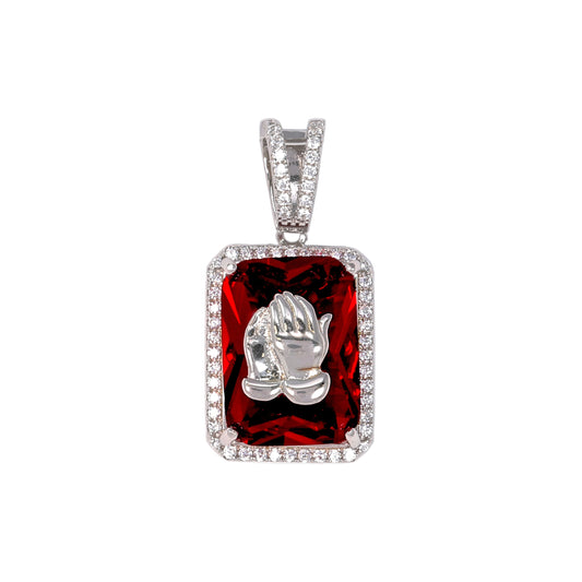 Mini Praying Hands Color Stone Red - BCH-1105*