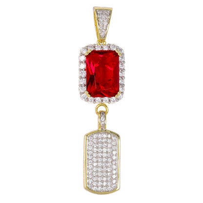Mini Color Stone Red Rosary Cubic Zirconia Pendant - BCH-1106*