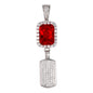 Mini Color Stone Red Rosary Cubic Zirconia Pendant - BCH-1106*