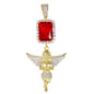 Mini Color Stone Red Rosary Cubic Zirconia Pendant - BCH-1108*
