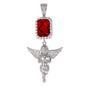 Mini Color Stone Red Rosary Cubic Zirconia Pendant - BCH-1108*