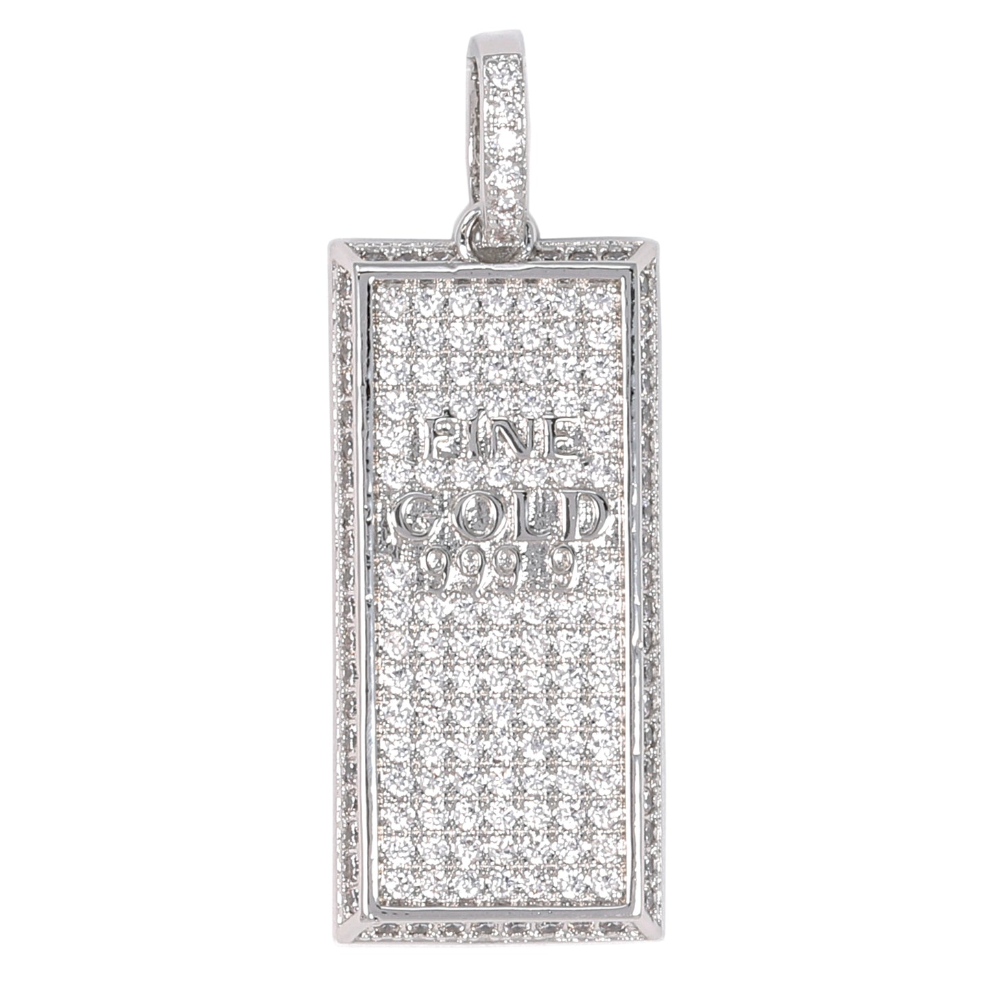 Small Gold Bar Cubic Zirconia Pendant - BCH-1115*
