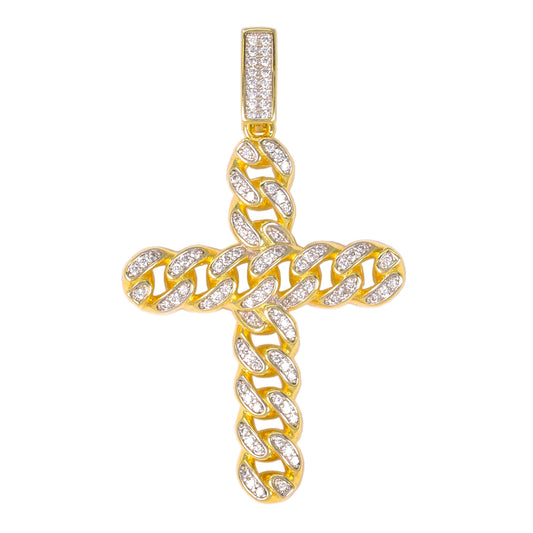 Medium Cross Cubic Zirconia Pendant - BCH-1116*