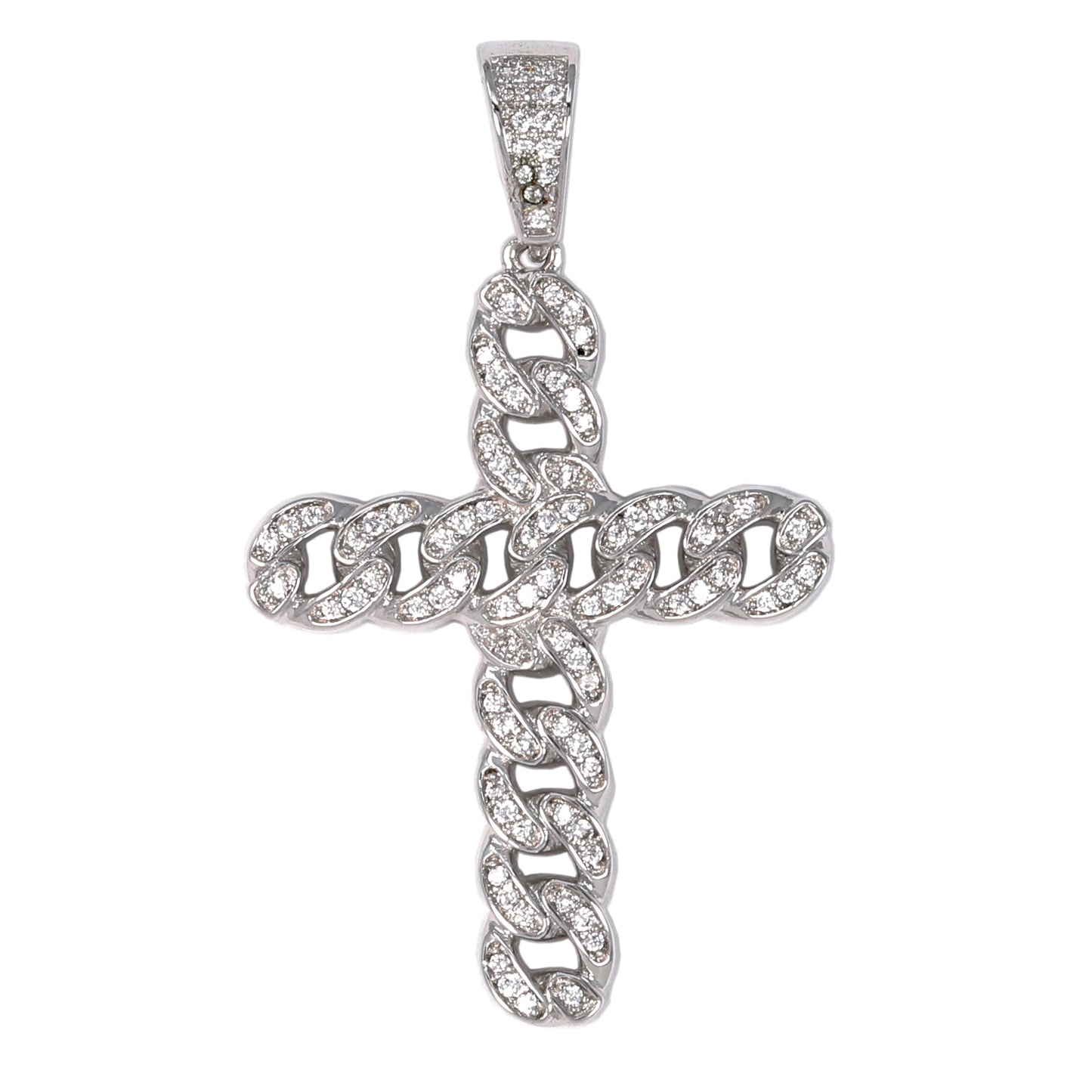 Medium Cross Cubic Zirconia Pendant - BCH-1116*