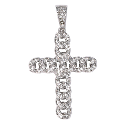 Medium Cross Cubic Zirconia Pendant - BCH-1116*