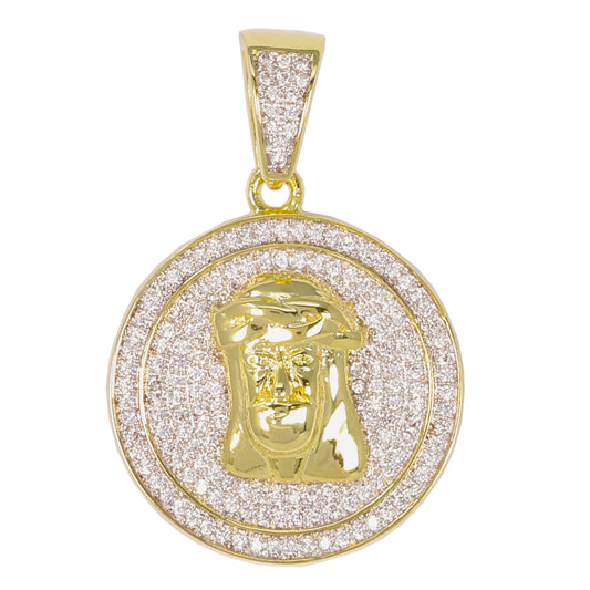 Small Jesus Cubic Zirconia Pendant - BCH-1119*