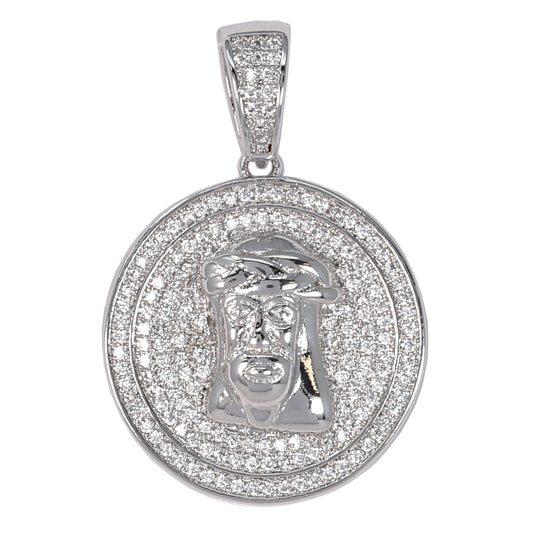 Small Jesus Cubic Zirconia Pendant - BCH-1119*