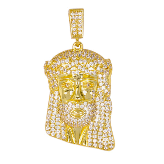 Small Jesus Cubic Zirconia Pendant - BCH-1136*