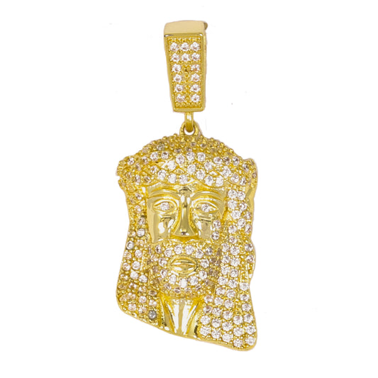 Medium Jesus Cubic Zirconia Pendant - BCH-1137*