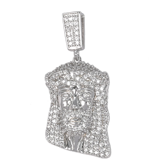 Medium Jesus Cubic Zirconia Pendant - BCH-1137*