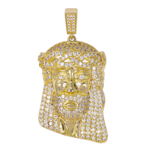 Medium Jesus Cubic Zirconia Pendant - BCH-1138*