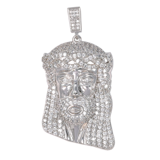 Medium Jesus Cubic Zirconia Pendant - BCH-1138*
