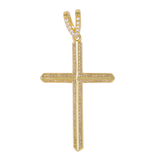 Small Cross Cubic Zirconia Pendant - BCH-1142*