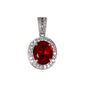 Mini Ruby Red Iced Mini Cubic Zirconia Pendant - BCH-1145*