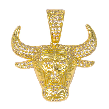 Medium Bull Cubic Zirconia Pendant - BCH-1153*