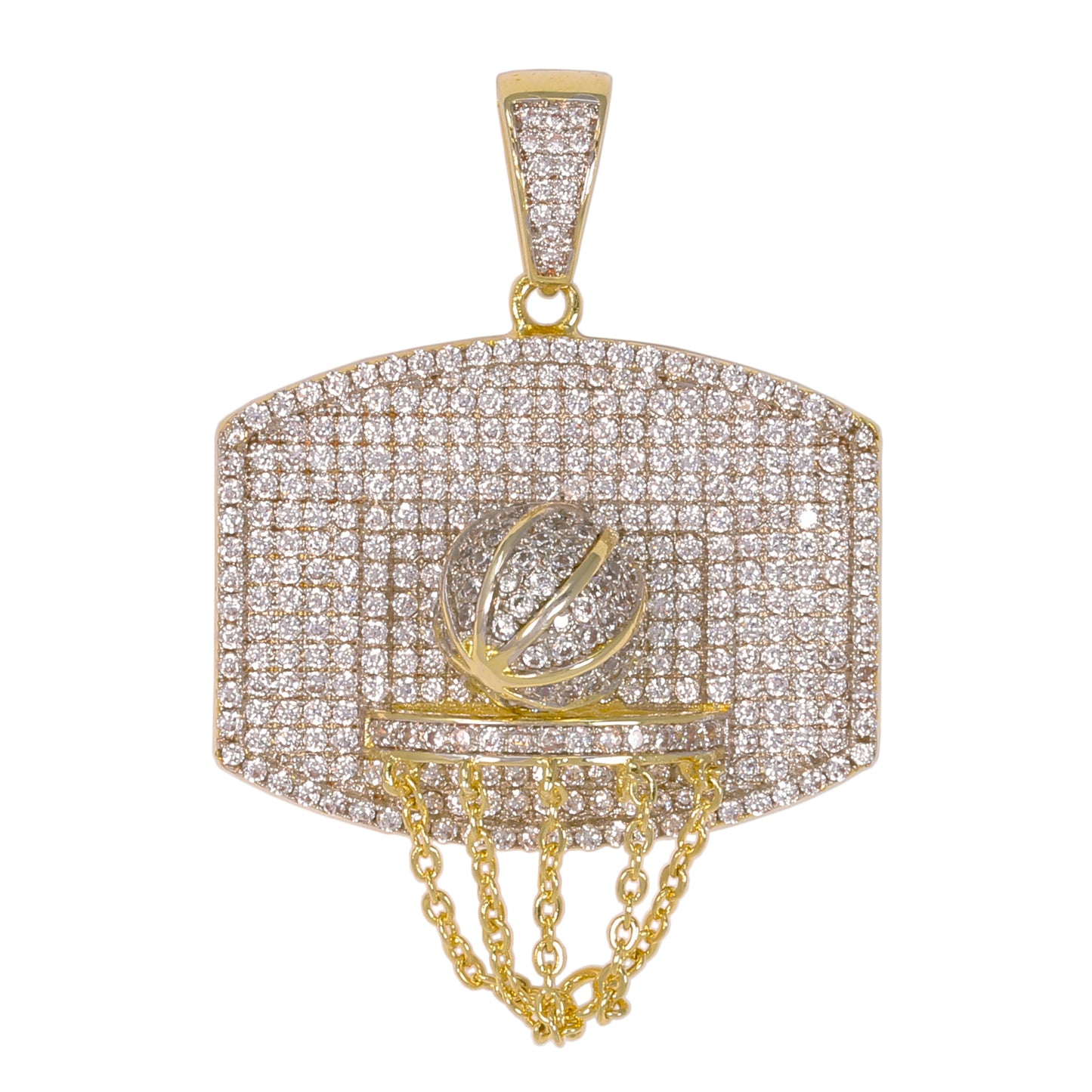 Medium Basketball Cubic Zirconia Pendant - BCH-1175*