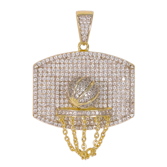 Medium Basketball Cubic Zirconia Pendant - BCH-1175*