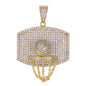 Medium Basketball Cubic Zirconia Pendant - BCH-1175*