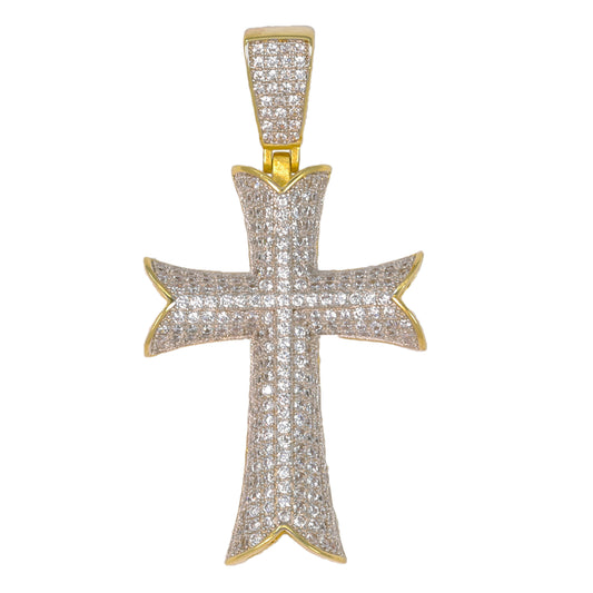 Medium Cross Cubic Zirconia Pendant - BCH-1176*