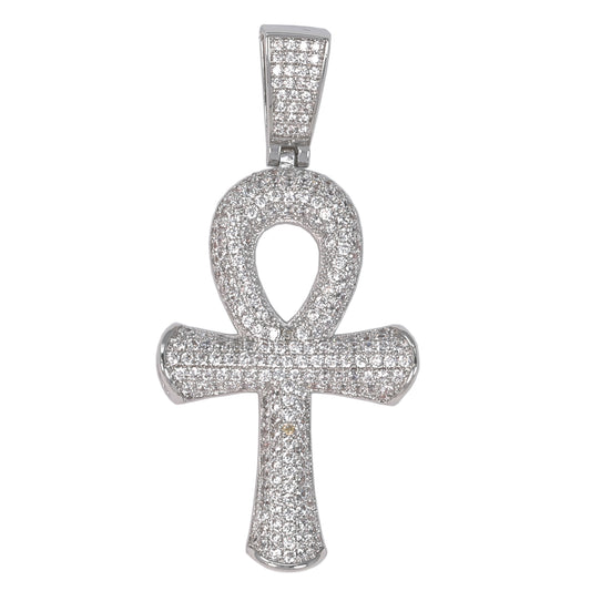 Medium Ankh Cross Cubic Zirconia Pendant - BCH-1180*