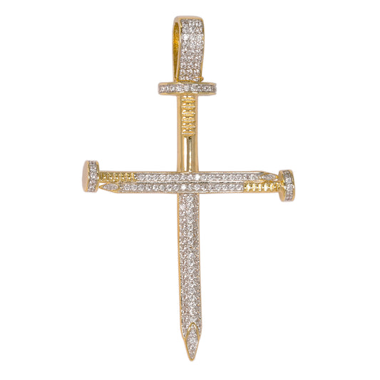 Medium Cross Cubic Zirconia Pendant - BCH-1182*