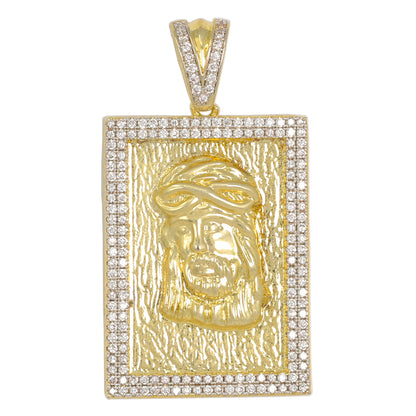 Medium Jesus Cubic Zirconia Pendant - BCH-1195*
